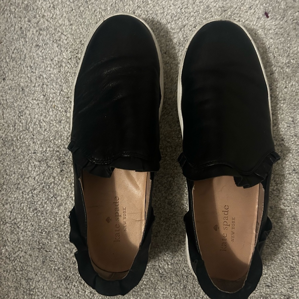 Kate Spade Leather Sneaker with Ruffle Detail